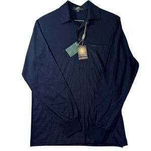 Vintage NWT Longchamp Paris Merino Wool Polo Shirt 48 Medium Made in Italy RARE